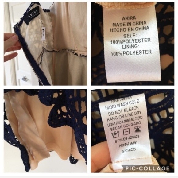 Akira  Label Lace Up Mini Dress In Navy S NWT - Picture 4 of 8